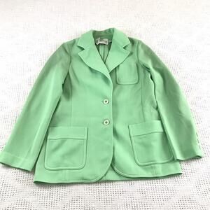 Spring Green Blazer Womens Jacket Two Buttons James Kenrob Size 10 Vintage